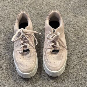 Pink Nike AF1’s with White Soles